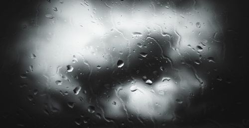 Close-up of water drops on glass