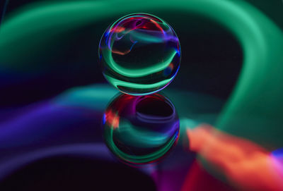 Close-up of bubbles in glass