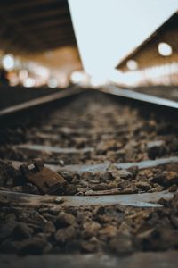 Close-up of railroad track