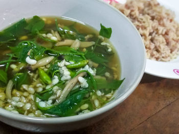 Close-up of soup in bowl