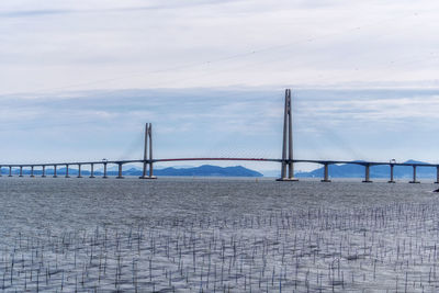 Bridge over sea against sky