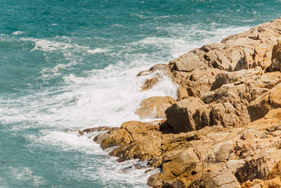 Rock formation on sea shore