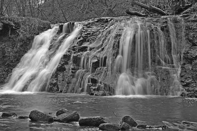 Scenic view of waterfall