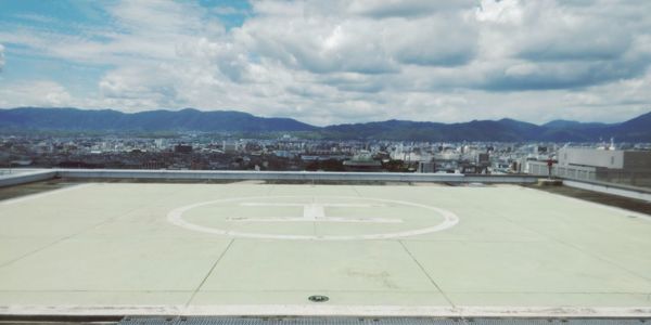 High angle view of city against sky
