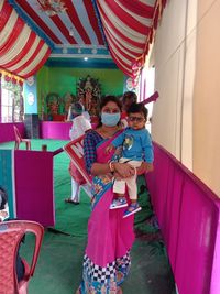 High angle view of people in traditional clothing