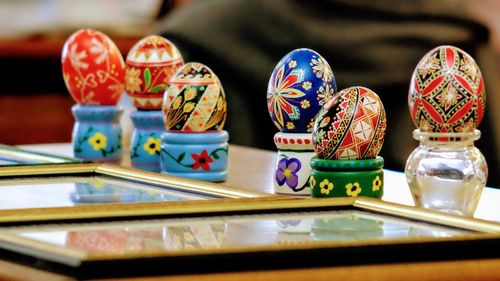 Close-up of objects on table