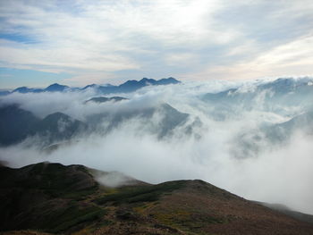 Scenic view of mountains against sky