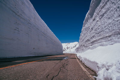 Scenic view of snow covered mountain against sky
