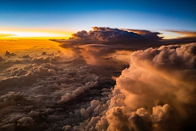 Scenic view of cloudscape against sky during sunset