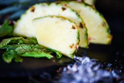 Close-up of meal served in plate