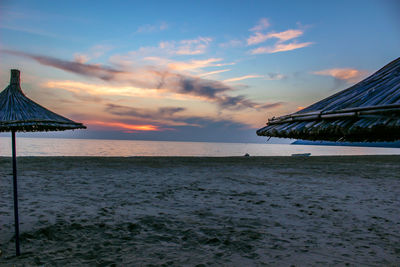 Scenic view of beach during sunset