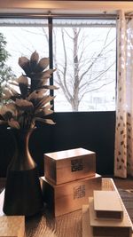 Close-up of vase on table