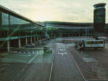 View of train at sunset