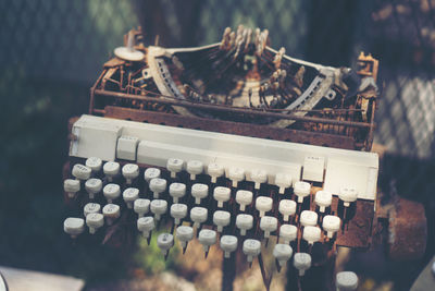 Close-up of old typewriter