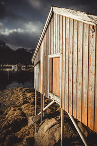 Cod drying rooms of the sund village in lofoten