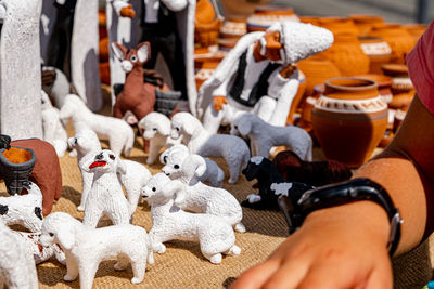 Sibiu city, romania - 04 september 2022. romanian handmade ceramics market at the potters fair 