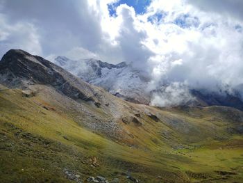 Scenic view of mountains against sky