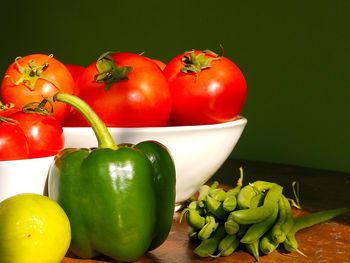 Close-up of tomatoes on table