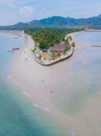 High angle view of beach against sky