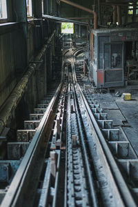 Railroad tracks in factory