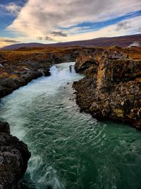 Panoramic view of waterfall