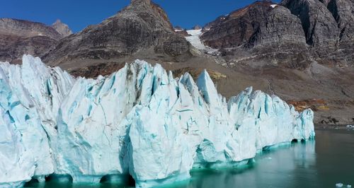 Panoramic view of frozen lake