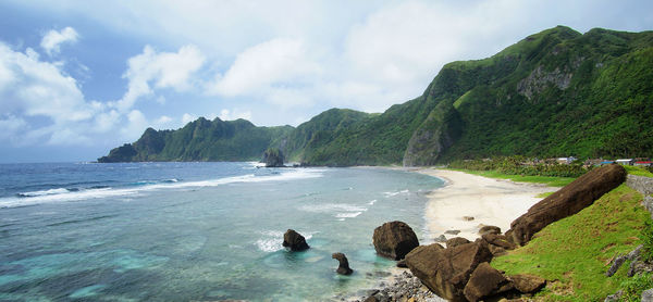 Panoramic view of beach against sky