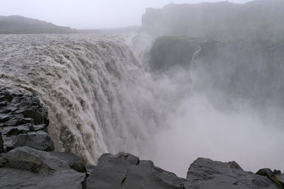 Scenic view of waterfall