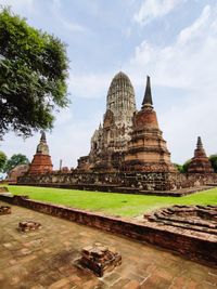 Temple against building