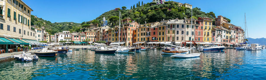 Panoramic view of the bay of portofino