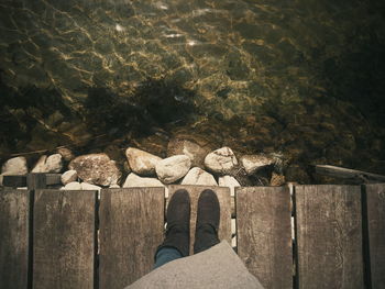 Woman standing on steps