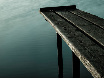 High angle view of jetty over lake