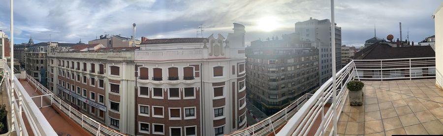 High angle view of buildings in city