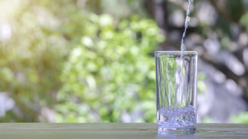 Close-up of drink in glass on table