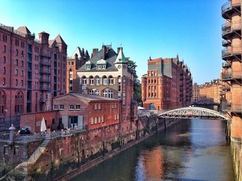 View of river with buildings in background