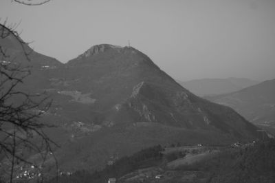 Scenic view of mountains against clear sky