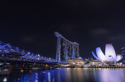 Illuminated city at night