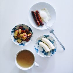 High angle view of food on table
