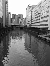 River amidst buildings in city against sky