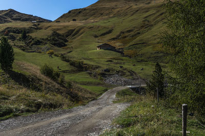 Scenic view of road amidst landscape against sky