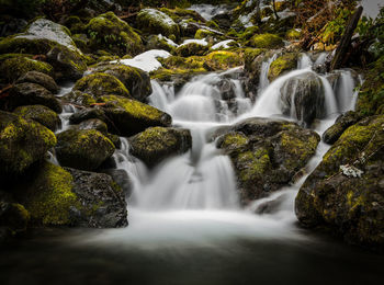 Scenic view of waterfall