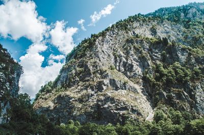 Low angle view of mountain against sky