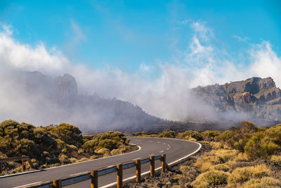 Panoramic view of mountains against sky