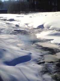 Scenic view of snow covered landscape