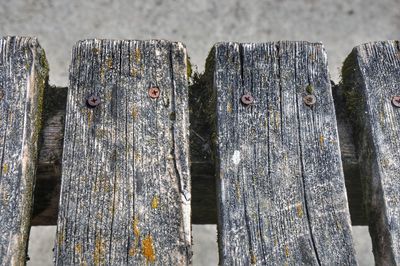 Close-up of old wooden fence