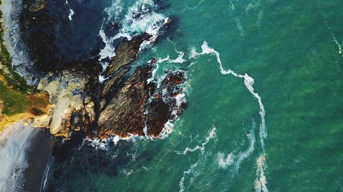 Close-up of rock in sea