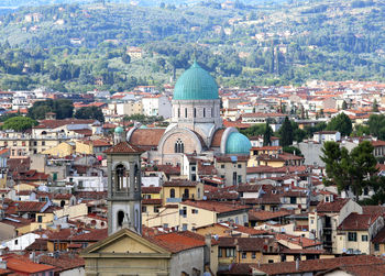 High angle view of city