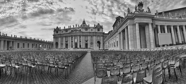 Building against cloudy sky