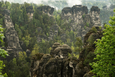 Bastei in the elbe sandstone mountains in the saxon switzerland in germany