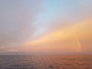 Scenic view of sea against sky at sunset